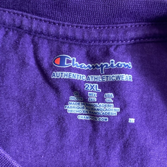 Unisex EUC Champion Purple 2XL TCU Football T Shirt - Picture 6 of 9